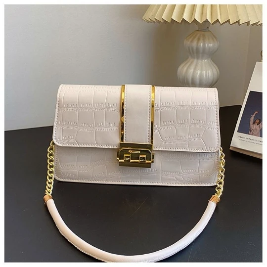 White OL Serpentine Girl Woman Messenger Trend Shoulder Bags PU PVC Leather Women Lady Shining Handbag Purses Cheap Small Bag