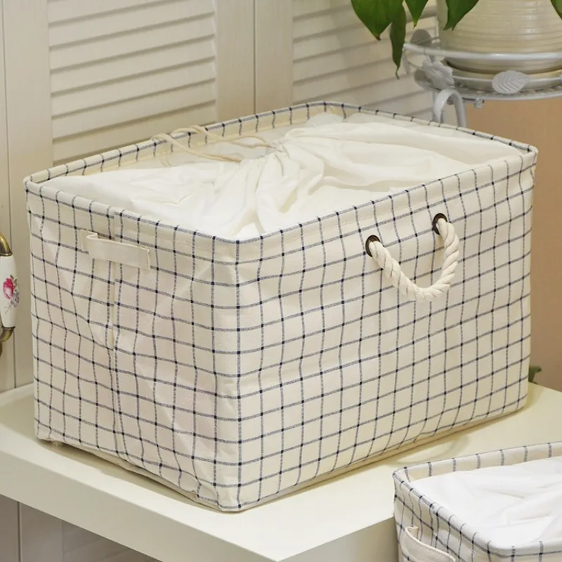 

Nordic Simple Close Cotton Linen Storage Box Waterproof Cover Storage Box Folding Home Dirty cloth Laundry Organization Basket