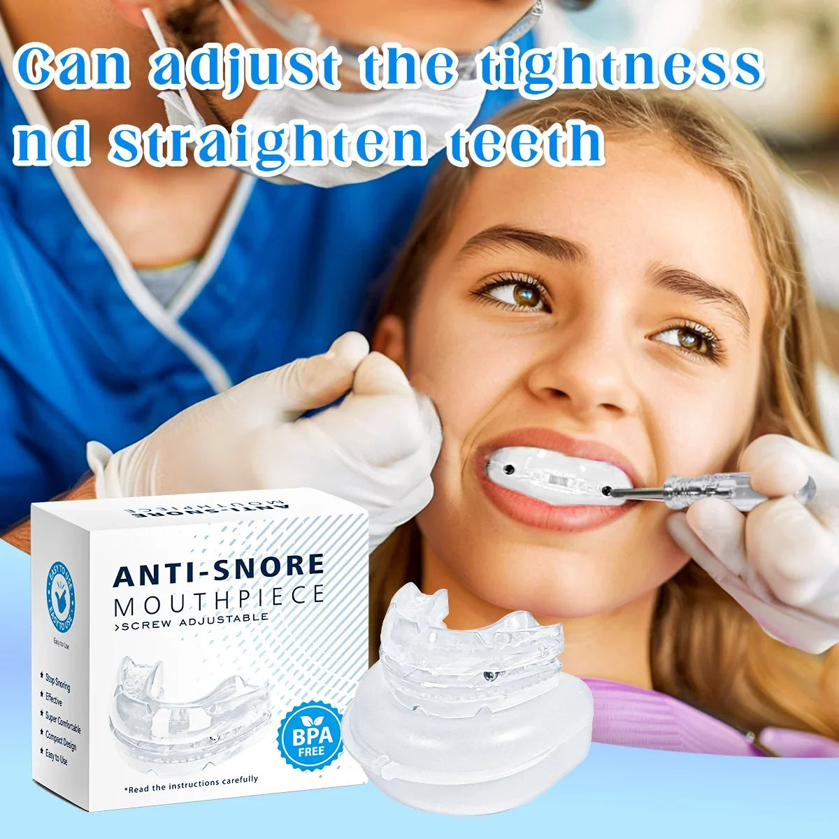 Adjustable Anti Snoring Oral Guard Oral Cover Reduces Temporomandibular Joint Disorders Alleviates Sleep Improves Breathing