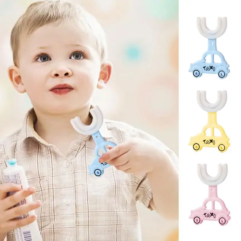 Soft Silicone Baby Toothbrush Children 360 Degree U-shaped Newborn Brush Kid Teeth Oral Care Cleaning Child Toothbrushes Teether