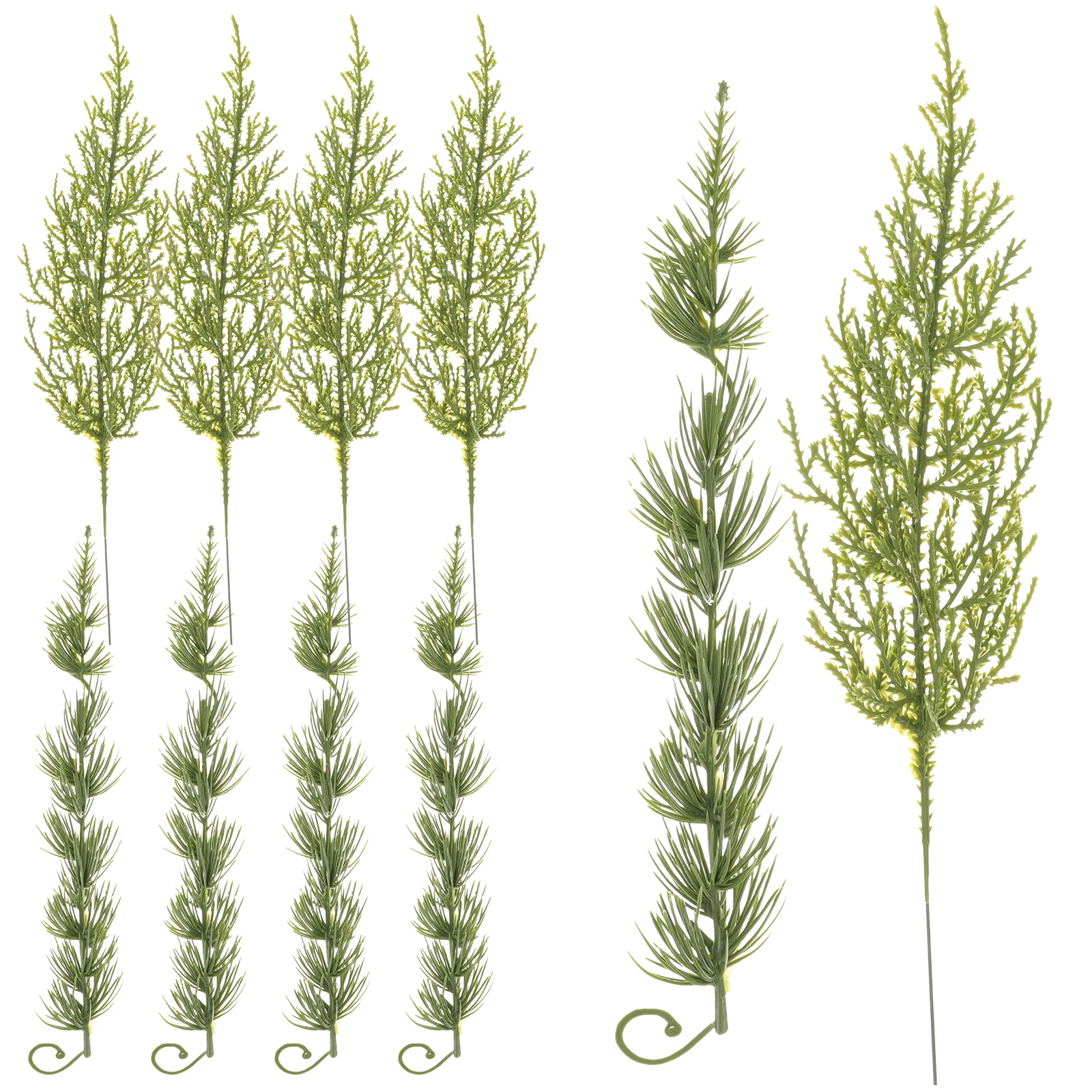 

10Pcs Artificial Pine Branches Realistic Green Plants for Christmas Wreaths Garland Xmas Tree Decorations Party Supplies