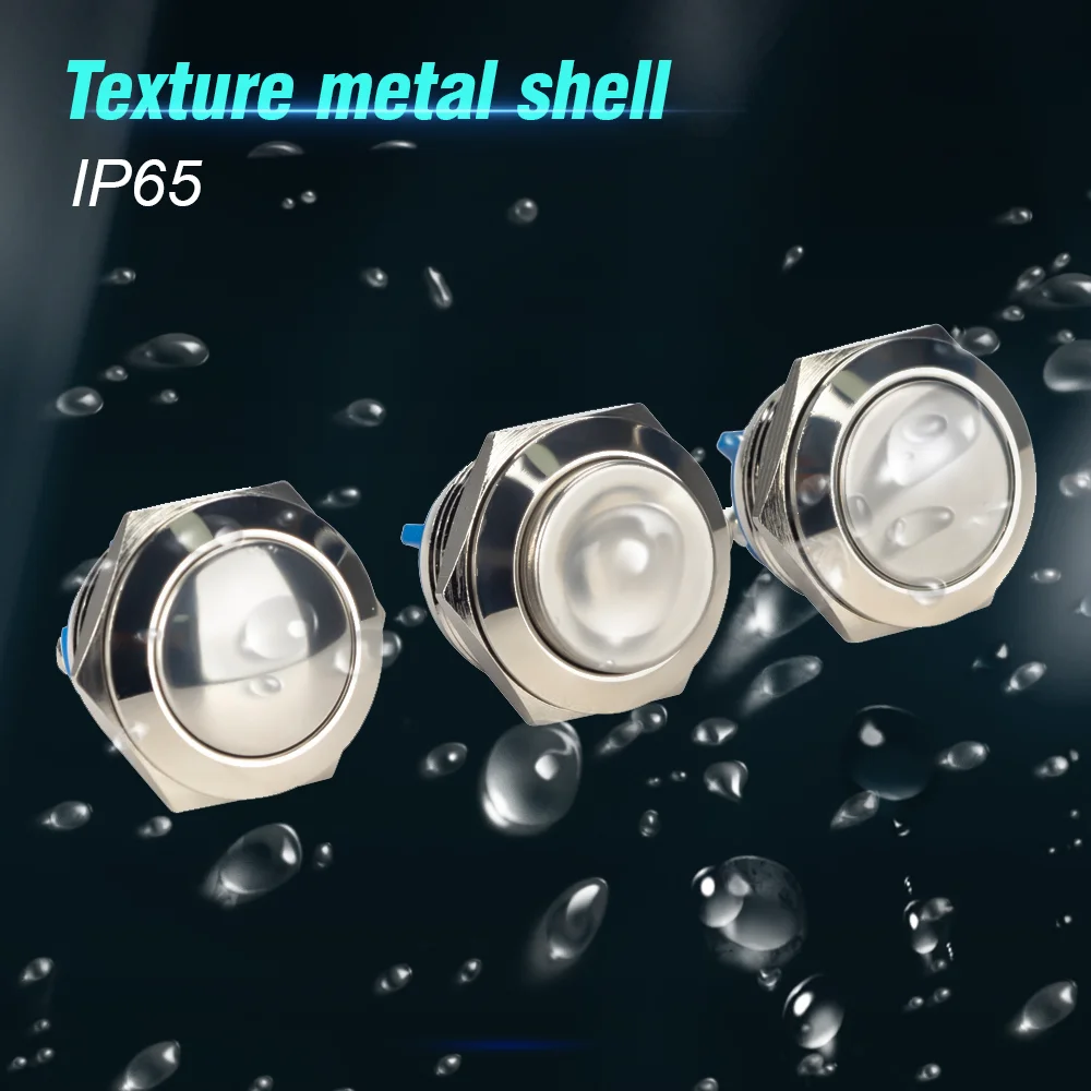 19mm 1no momentane hohe flache Kopf wasserdicht zurücksetzen Metall Druckknopf schalter Schraube Klemme Auto Motor Türklingel PC Netzschalter