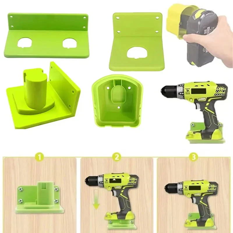 Wall Mounted Battery Machine Storage Rack for Ryobi 18VOne+ Lithium Ion Batteries, Drill Power Tools Storage