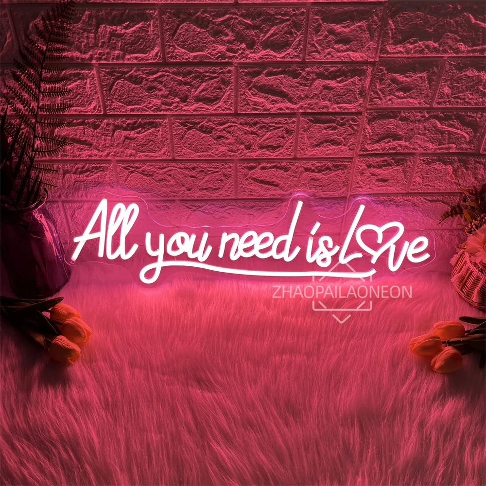كل ما تحتاجه هو الحب النيون الفن ديكور للتعليق على الحائط Led أضواء النيون تسجيل لحفل الزفاف غرفة نوم المنزل جدار الزينة #4