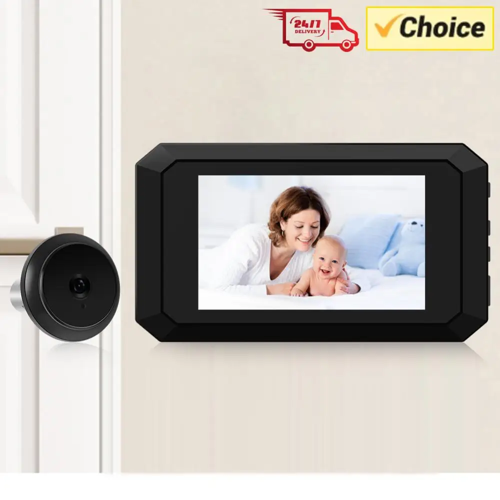 Safety Door Viewer Night Vision Video Digital Door Viewer 1400mAh Build-in Lithium Battery Door Peephole Camera 1080P Camera