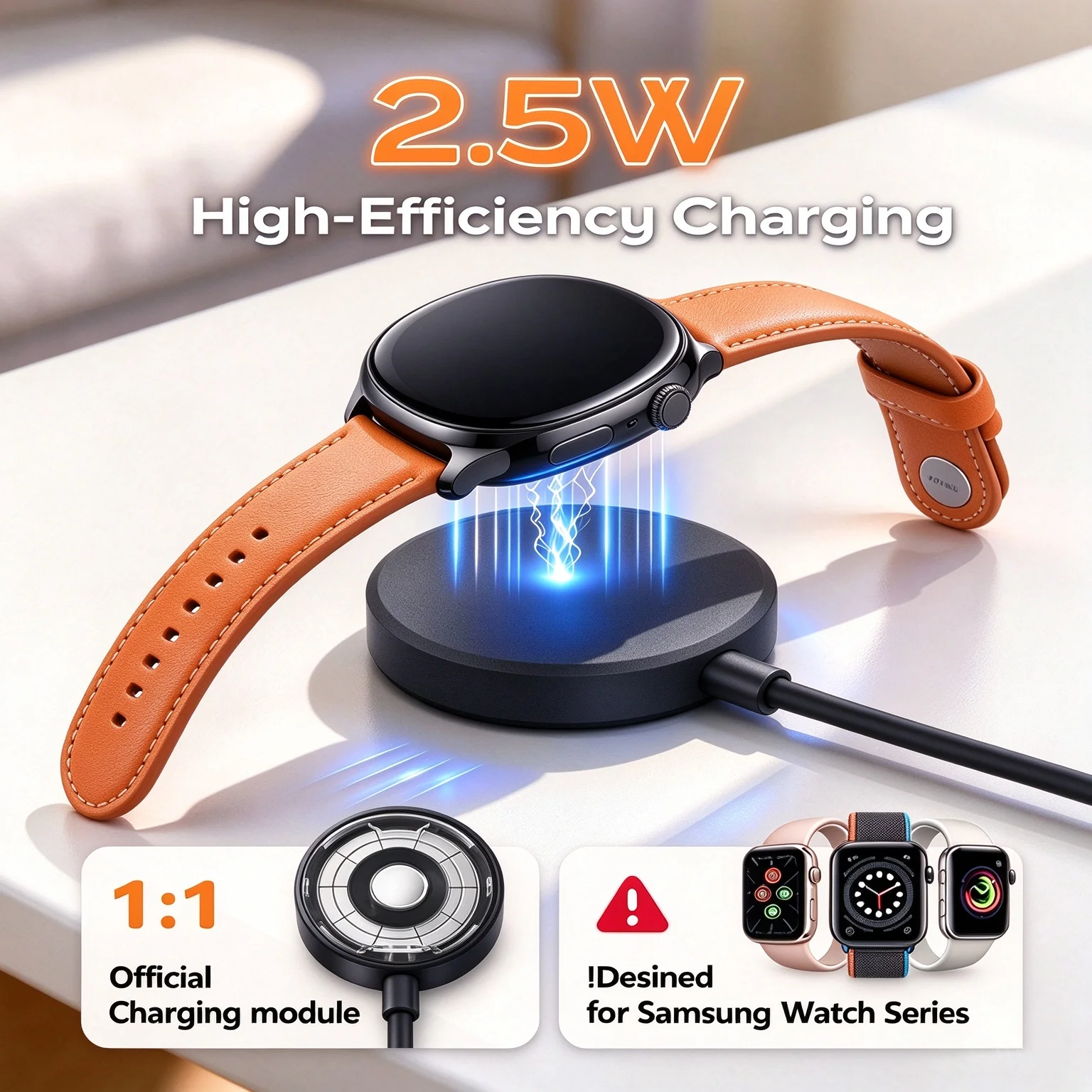 TIMESS Charger for Samsung Galaxy Watch 9 8/ Ultra 2 47mm/7/ FE/ 6 Classic Charging PD USB-C Cable for Galaxy Watch 5 Pro/ 4/ 3