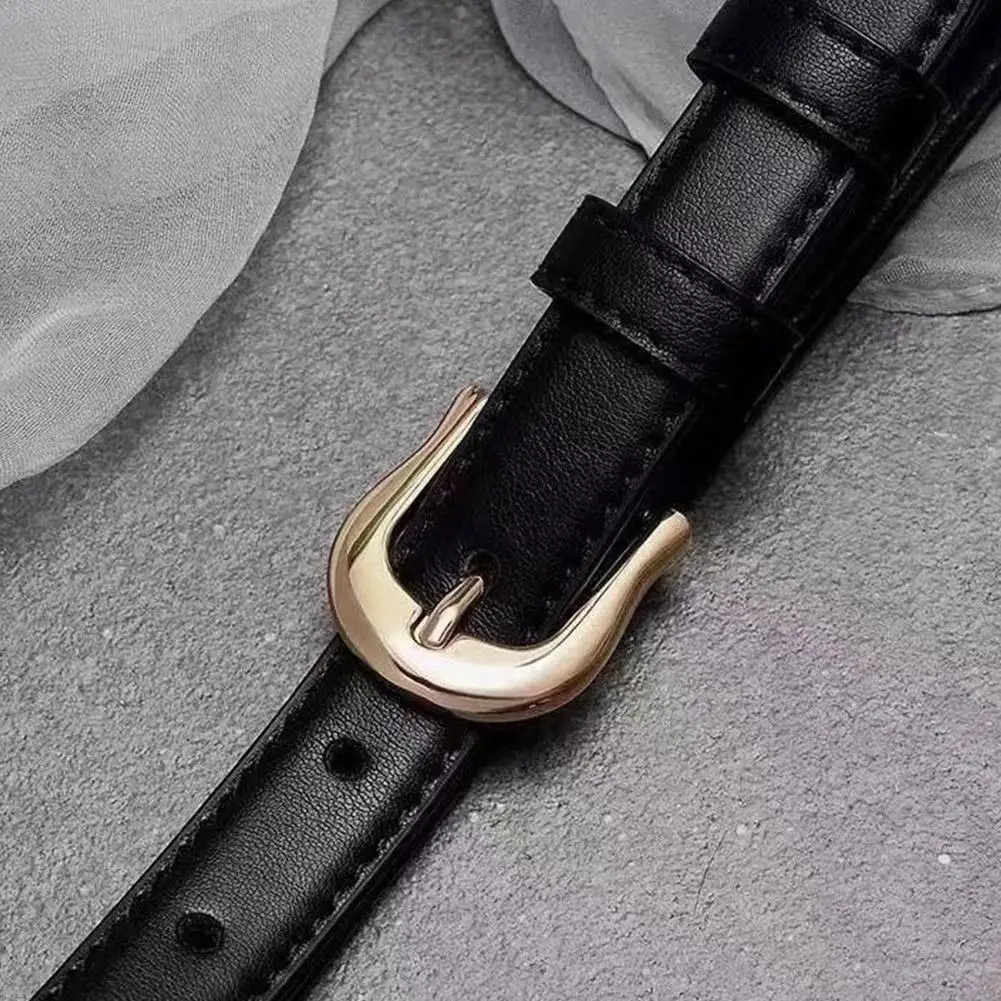 Women's Classic Pin Buckle Leather Belt, Slim Fashion Decor Waist Strap, Versatile Casual Dress Pants Belt for Outfit Matching