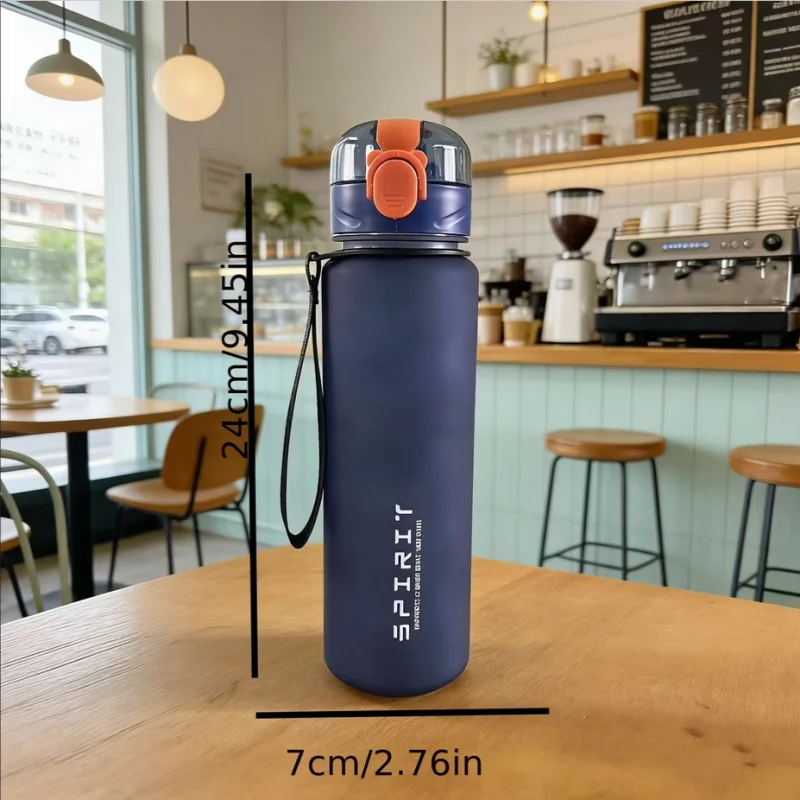 650Ml Aesthetic Frosted Sports Water Bottle Button Lid Direct Drinking Cup with Handle Portable Large Capacity Leak-Proof Cup Sfad320b803594283a56ba7dc43b36c40d