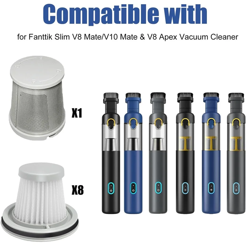 Filtros lavables A74G para Fanttik Slim V8/V10 Mate, filtro de repuesto de piezas de aspiradora V8 Apex