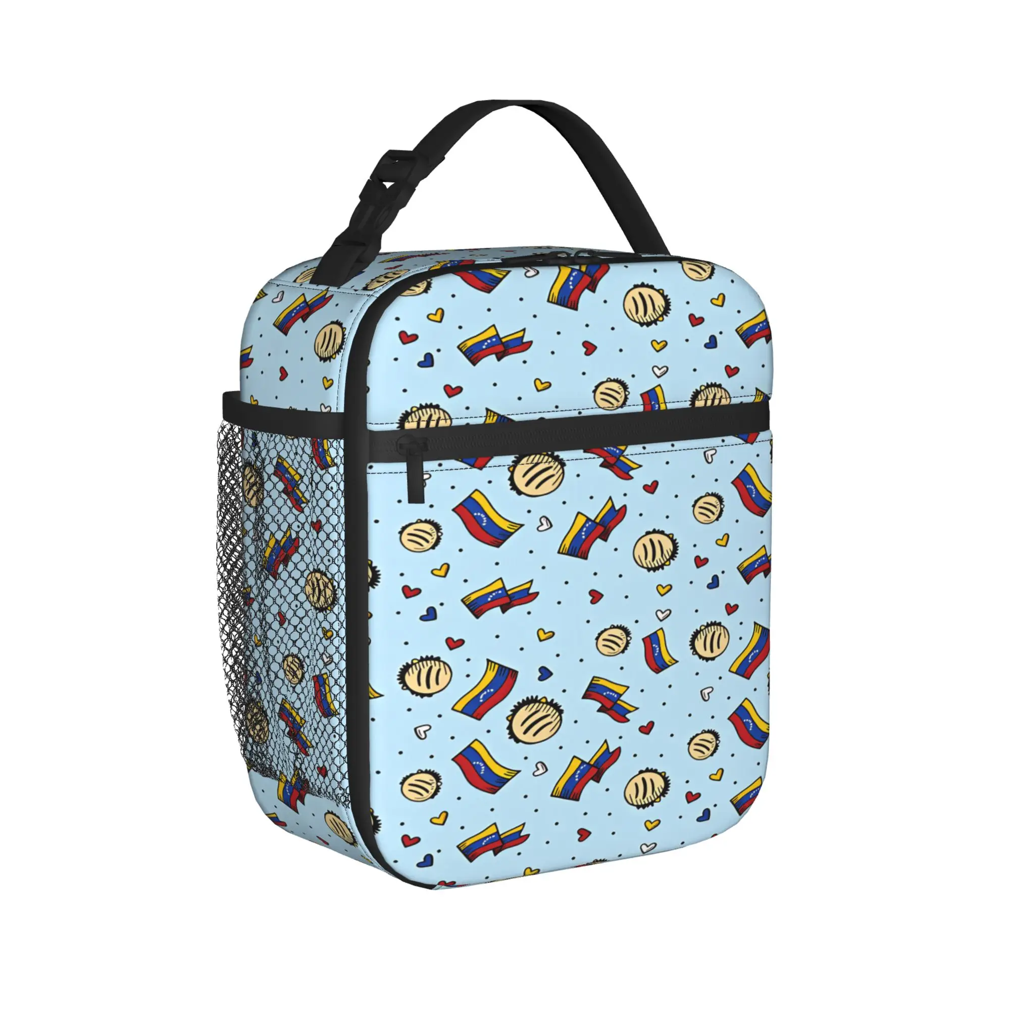 Venezuela Lunch Bag For Women  Designer Lunch Box Casual School Cooler Bag Portable Zipper Waterproof Thermal Tote Handbags