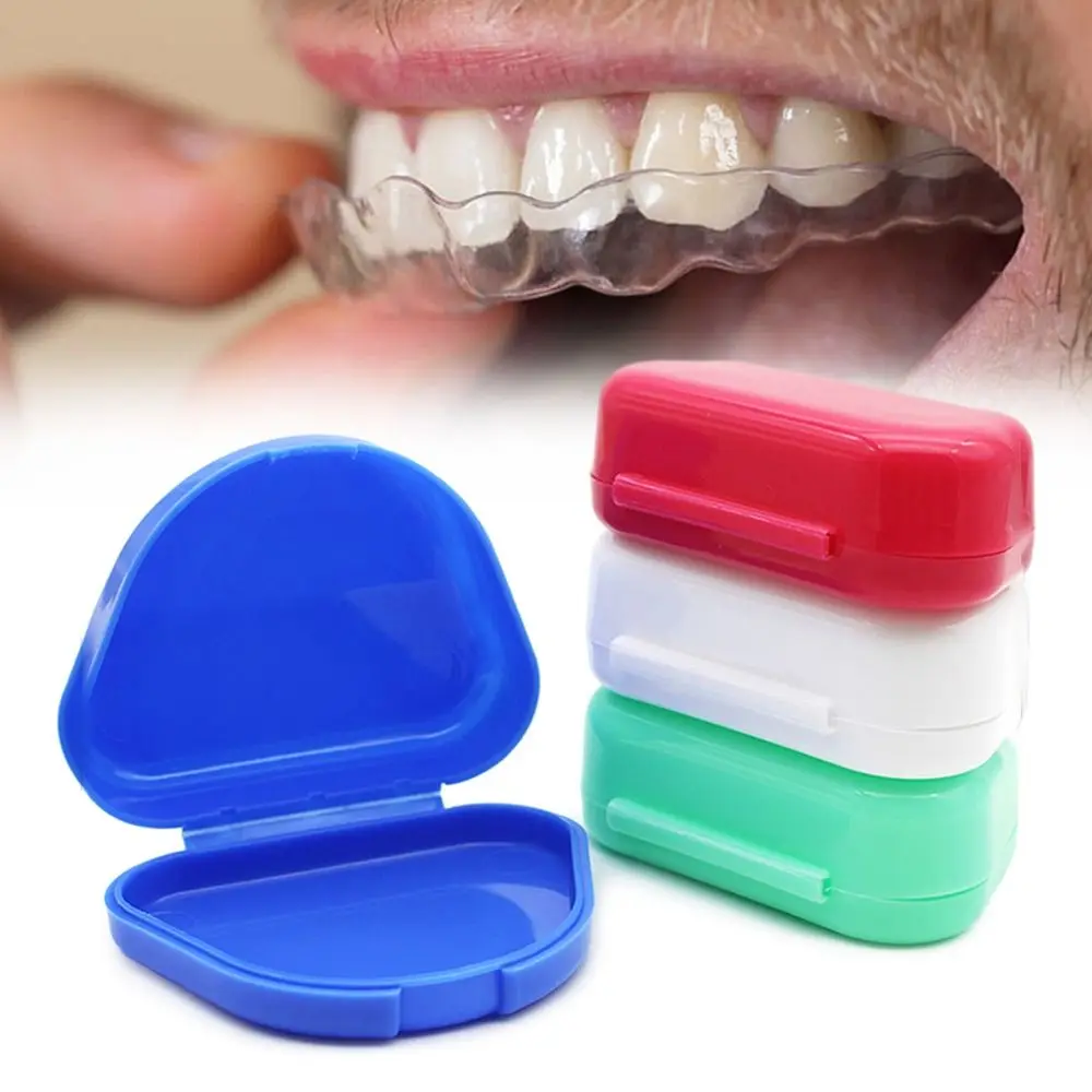 1Pcs Denture Tray Box Dental Orthodontic Braces Retainer Case  Dental Denture Box False Teeth Protective Case