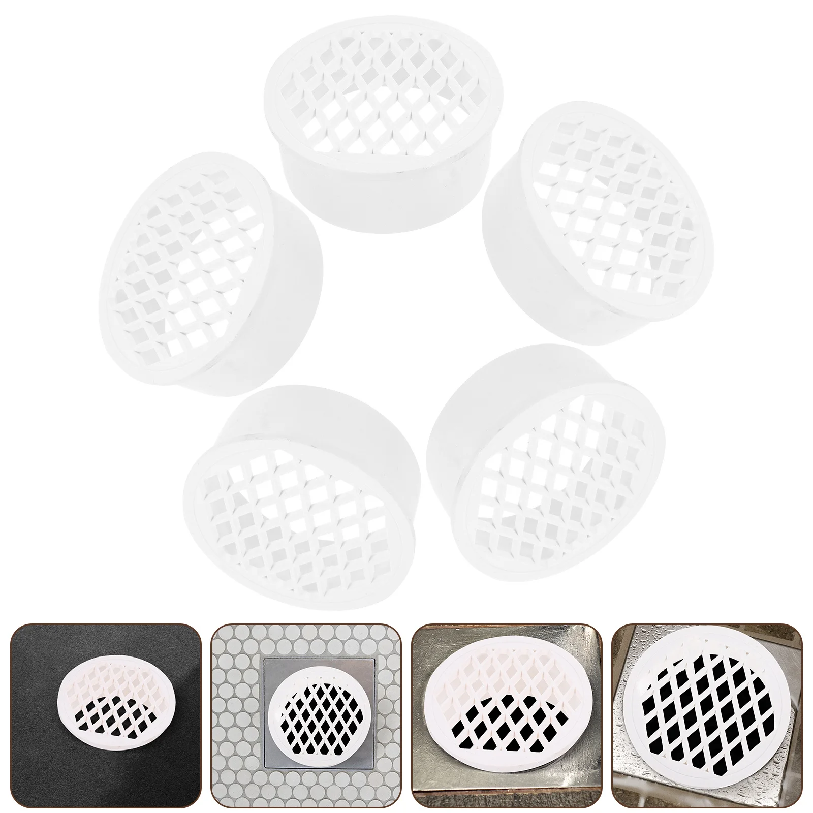 

5pcs 110Mm Floor Drain Insert Durable Plastic No Leakage Secure Pipe Connection Bathroom Kitchen Drainage Gutter Guard