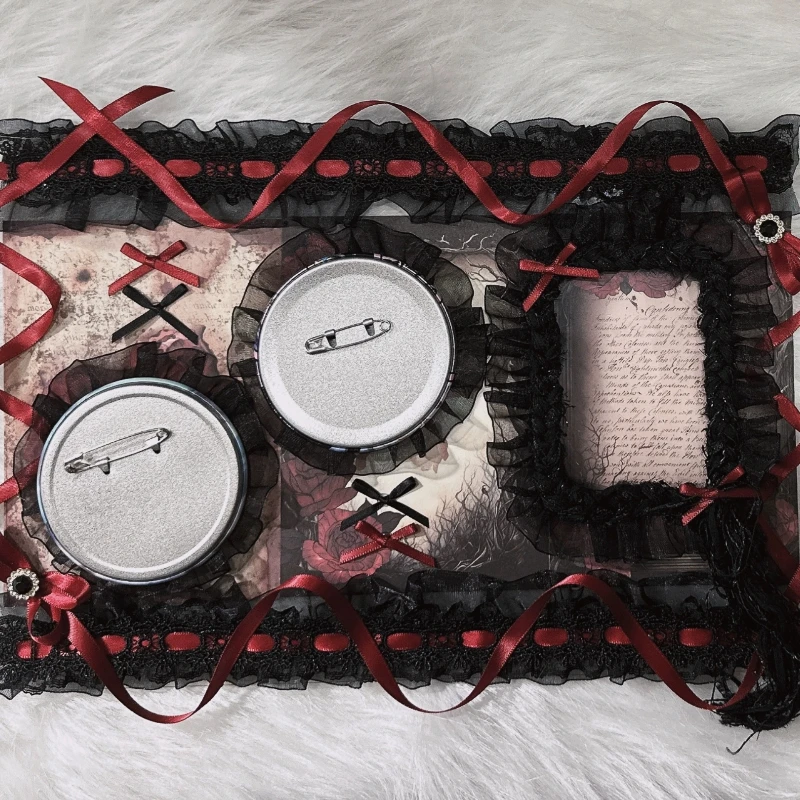 Gotik Siyah Kırmızı Kart Tutuc - Organza Ribbon Spool incelemesi ve fiyatı