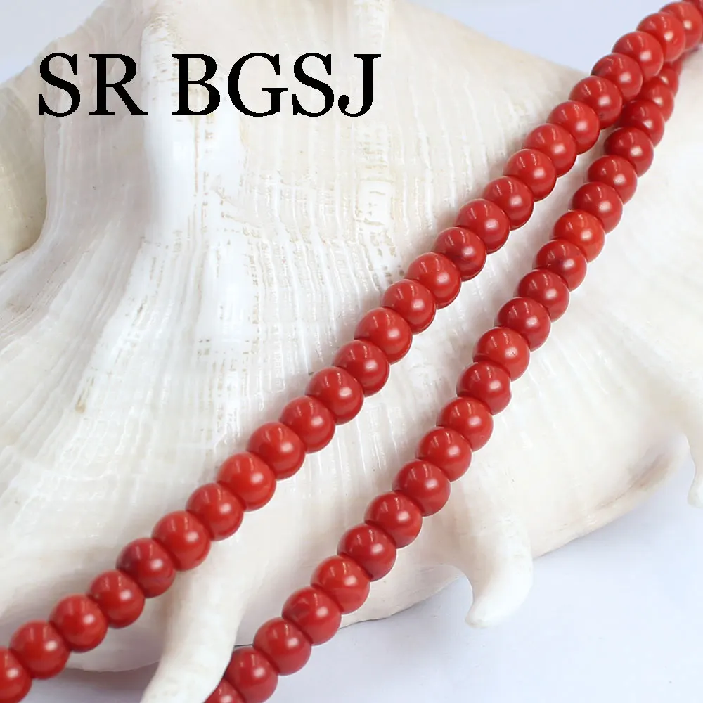 4x5mm 15inch Apple Natural Red Sea Bamboo Coral Seed Shaped Loose Spacer Beads