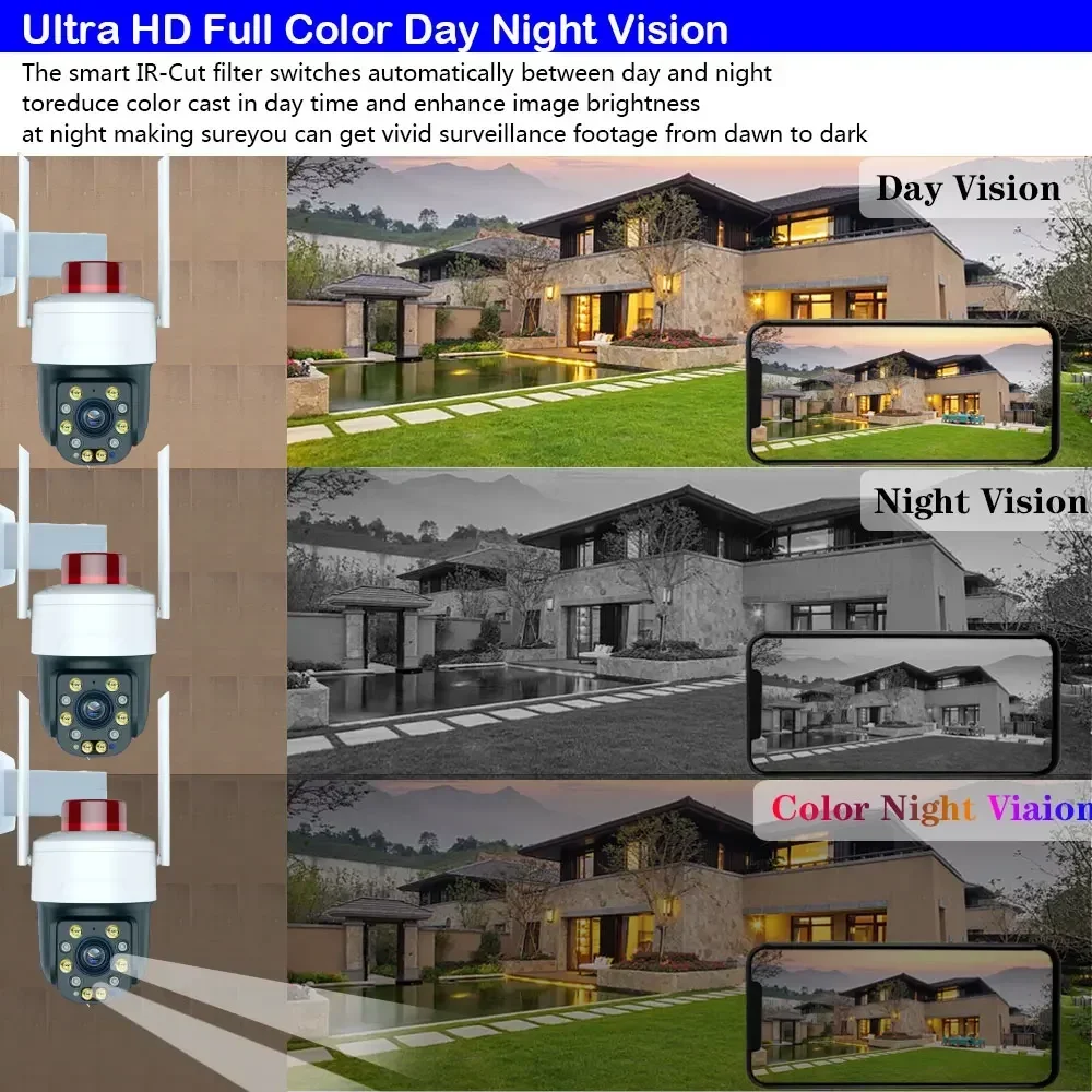 Tuya 5MP 50X Zoom Wifi PTZ IP Camera Auto Tracking Outdoor Smart Life Wireless CCTV Security Surveillance Camera Two Way Audio