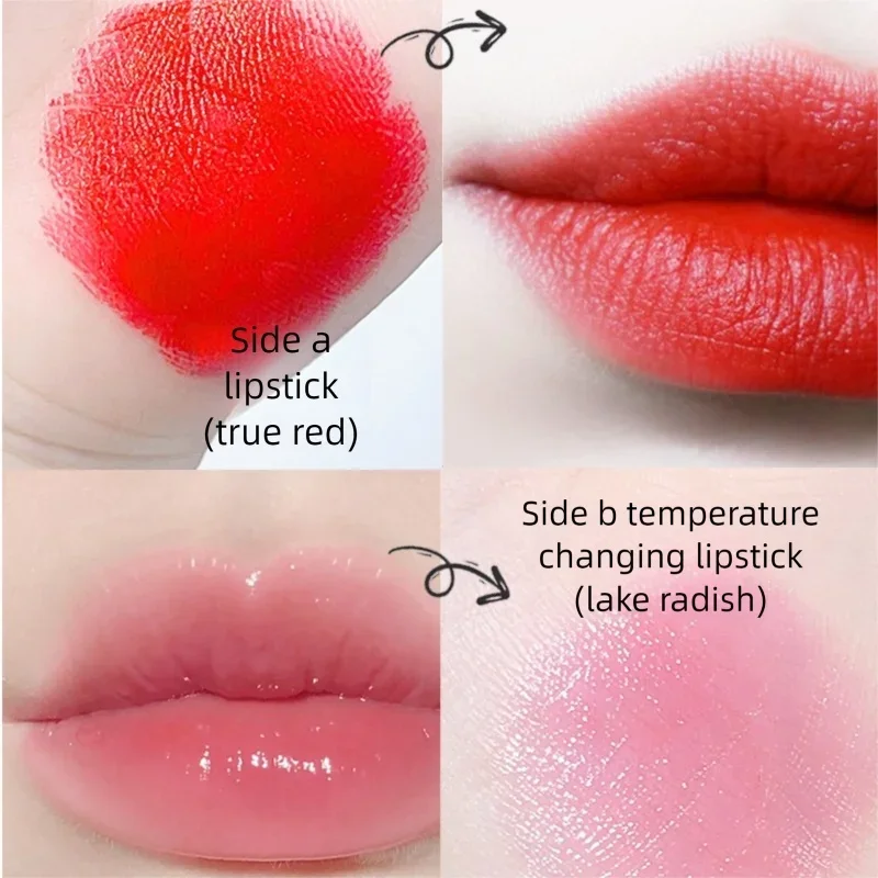OCHEAL Moisturizing Two-Tone Lipstick Temperature Color Change Lip Balm Long Lasting Waterproof Fast Dry Non-Stick Cup Lip Balm