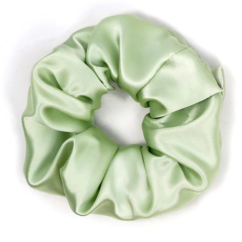 Breathable Mulberry Silk Hair Scrunchie 4cm 6cm Width Slip Proof No Fill Natural Silk Elastic Hair Tie