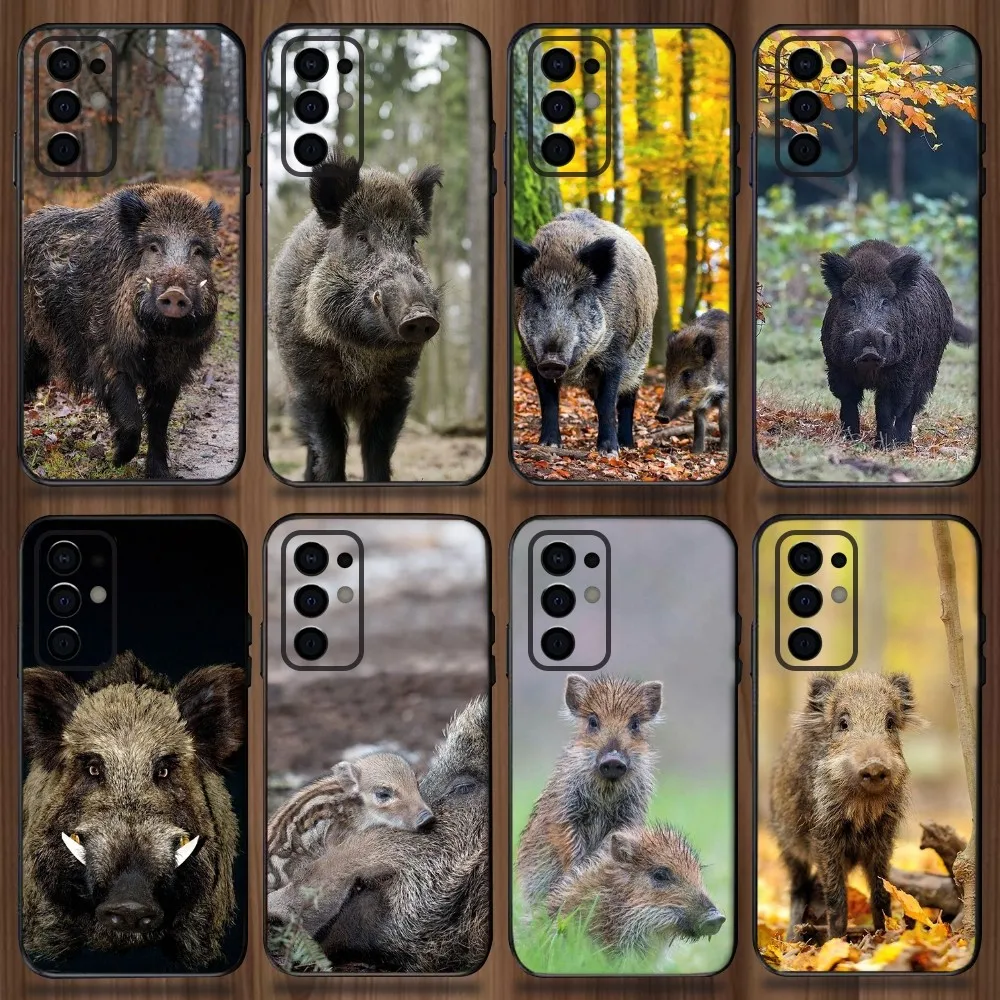

Animal Wild Boar Phone Case For Samsung Galaxy A13,A21s,A22,A31,A32,A52,A53,A71,A80,A91 Soft Black Cover