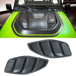 Car 2PCS Engine Hood Dome Louvers Air Inlet Vents Bezel Sticker For Jeep JK Wrangler 2007-2017