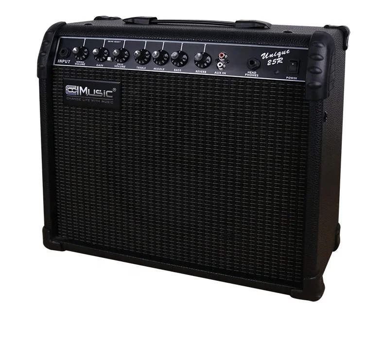 

Electric Guitar Amp 25W Amplifier Practice Home Amplifier Built In Speaker Headphone Jack And Aux Input