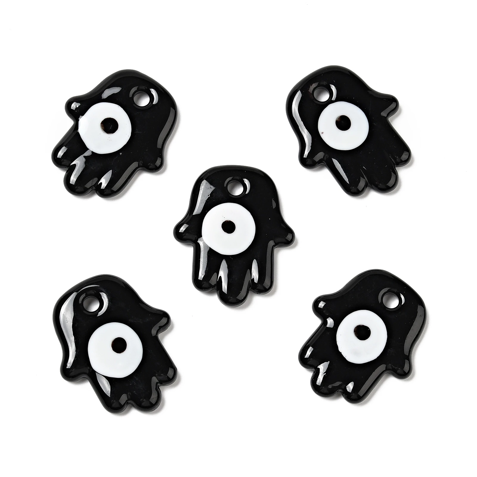 20pcs Lampwork Hamsa Hand Eye Charms Pendants for Earring Necklace DIY Jewelry Making Handmade Accessories