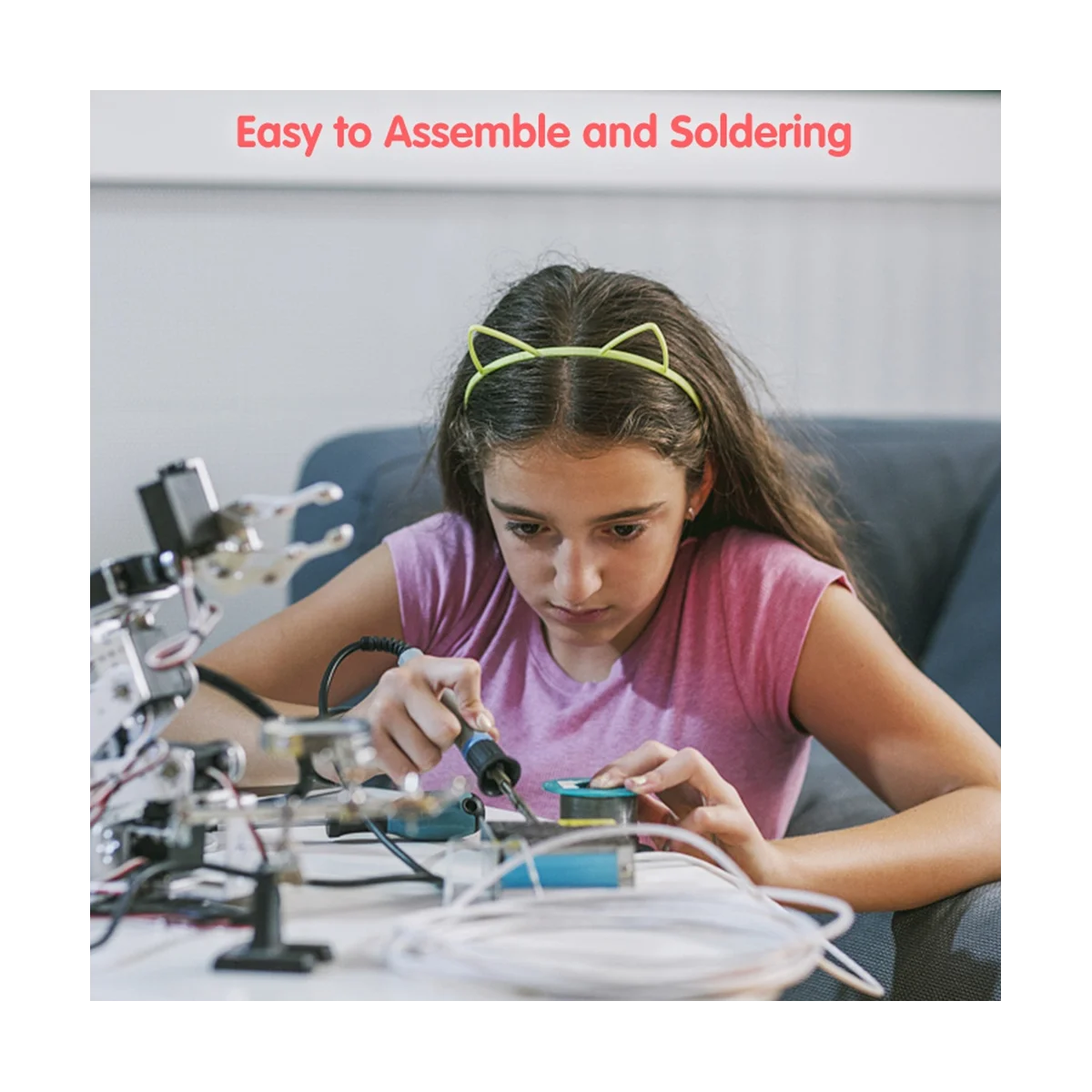 MINI Line Patrol Kitten Robot Welding Kit DIY Kit Mini Robot Electronic Learning Kit-HIM