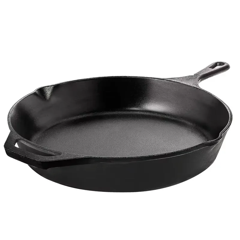 Cast Iron Skillet with Silicone Hot Handle,Pre-Seasoned Skillet,Frying Pan,12 