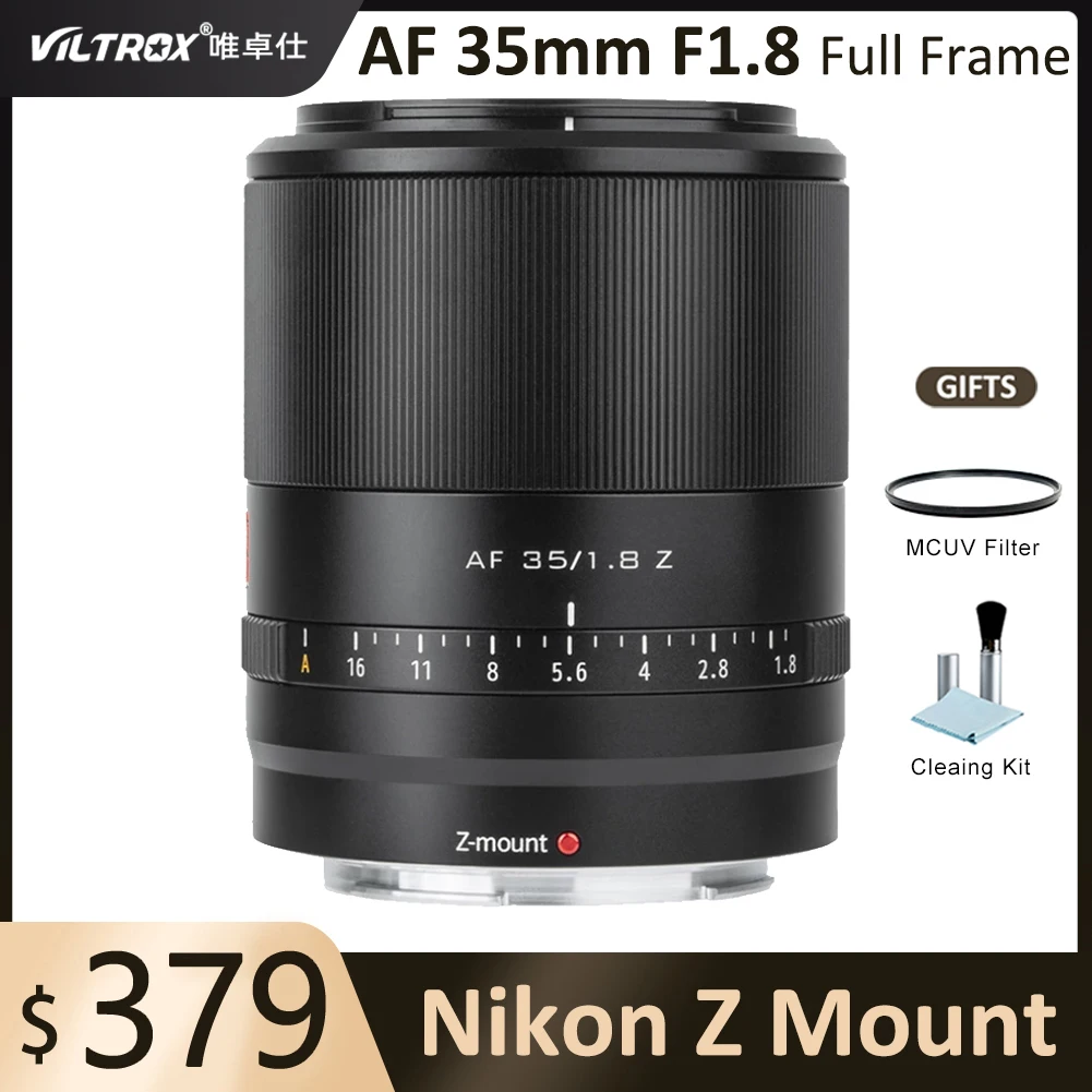 

VILTROX 35mm F1.8 Full Frame STM Auto Focus Large Aperture Wide Angle Lens for Nikon Z Mount Camera Z6 Z6II Z7 Z7II Z250 ZFC