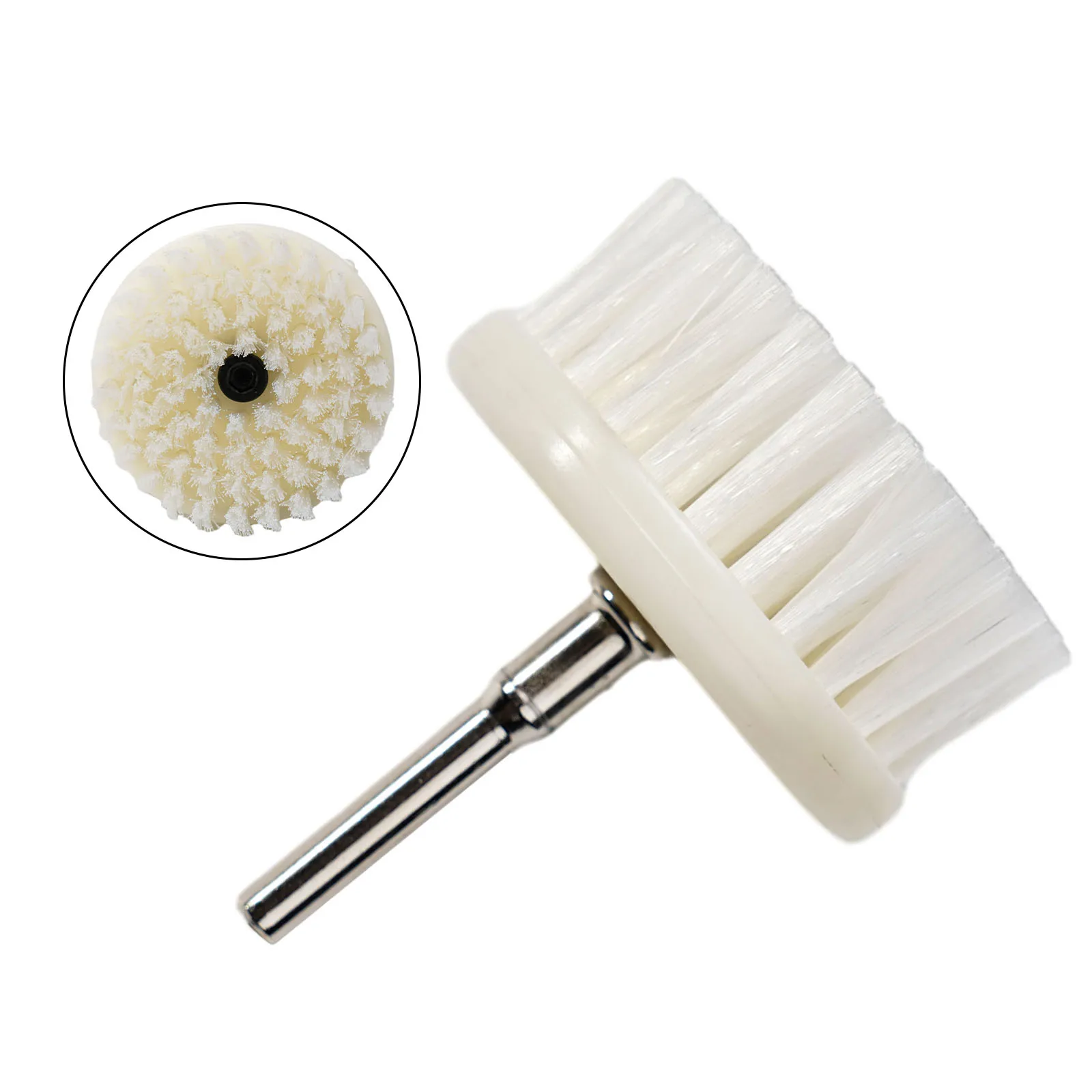 Soft Drill Powered Brush Soft White Drill Powered Brush Head for Effective For Cleaning of Car Carpet Sofa 60mm Diameter