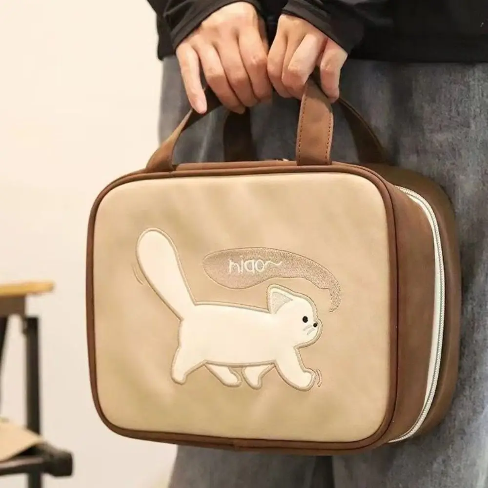 

Large Capacity Cute Cat Cosmetic Bag Korean Style Toiletries Organizer Makeup Pouch Bag Handbag Carry-on Makeup Tote