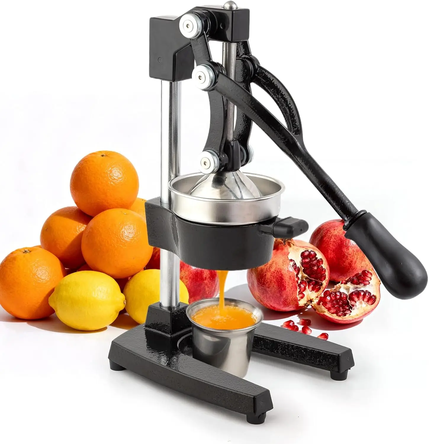 Espremedor Manual de Cítricos em Ferro Fundido, Espremedor de Limão de Alta Resistência para Limões, Laranjas e Toranjas, Fácil de Limpar, Preto