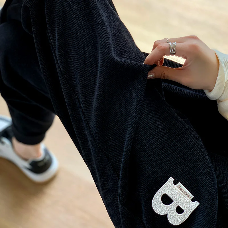 

Женские повседневные брюки свободного кроя с высокой талией, брюки-харлан в корейском стиле, свободные, из полиэфирного волокна, длинные, для осеннего сезона