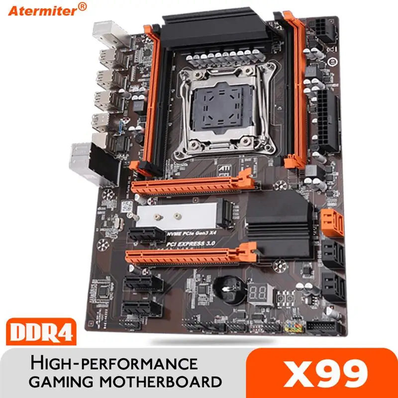 

Top Atermiter X99 Turbo D4, слот для материнской платы LGA2011-3 USB3.0 NVME M.2 SSD, поддержка памяти REG ECC DDR4 и Xeon E5 V4 V3