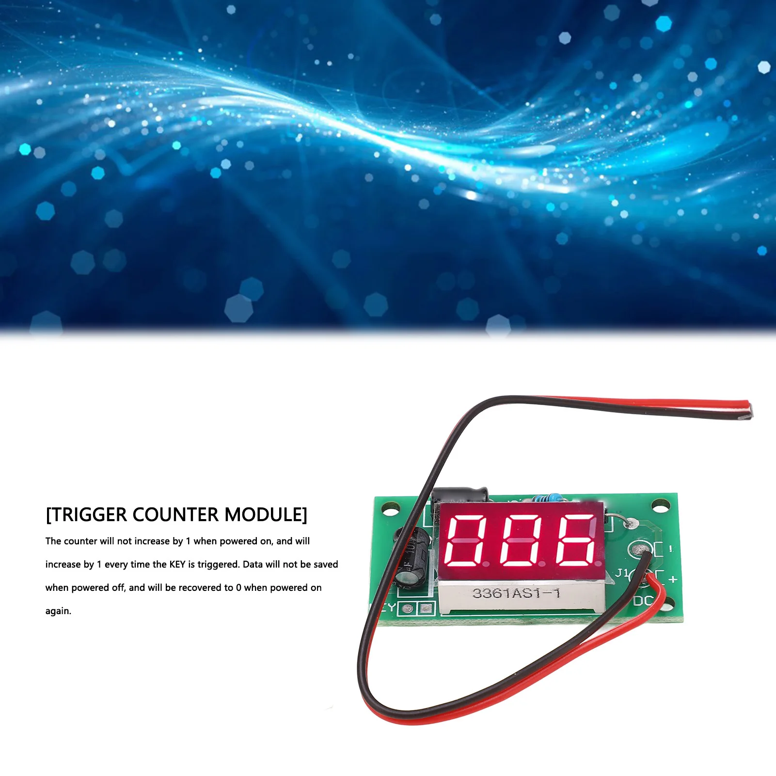 2/3 Digit Trigger Counter Module Red Digital Tube Power Accumulator Memory Function External Trigger Button 4-7V Counting Tool