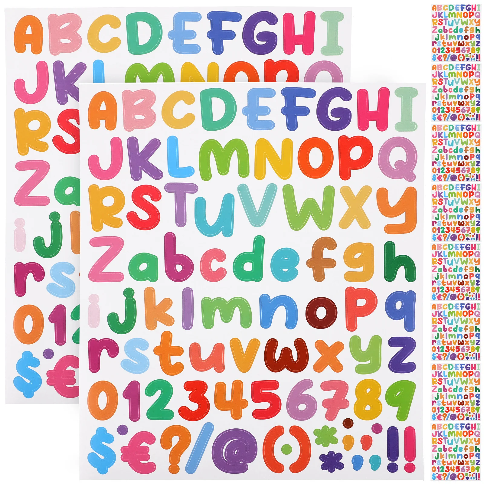 Alphabet Stickers Colorful Letter Number Labels Scrapbooking Decals Vinyl Stickers For Envelopes Gift Bags Classic