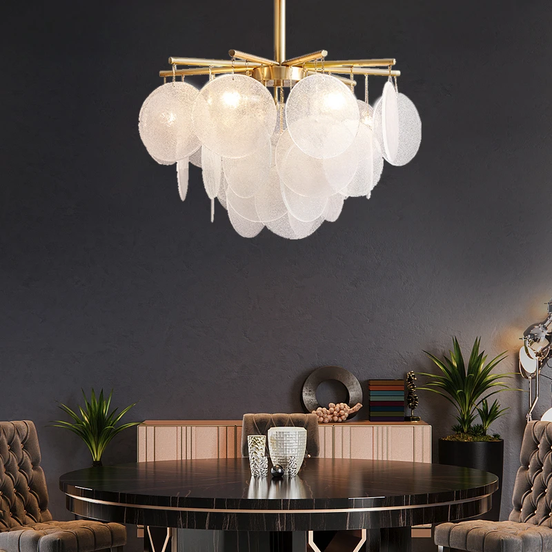 Rain Cloud Pendant Light Luxury Design Sense, Living Room, Dining Room, Bedroom, All Copper Bubble Glass Lamp