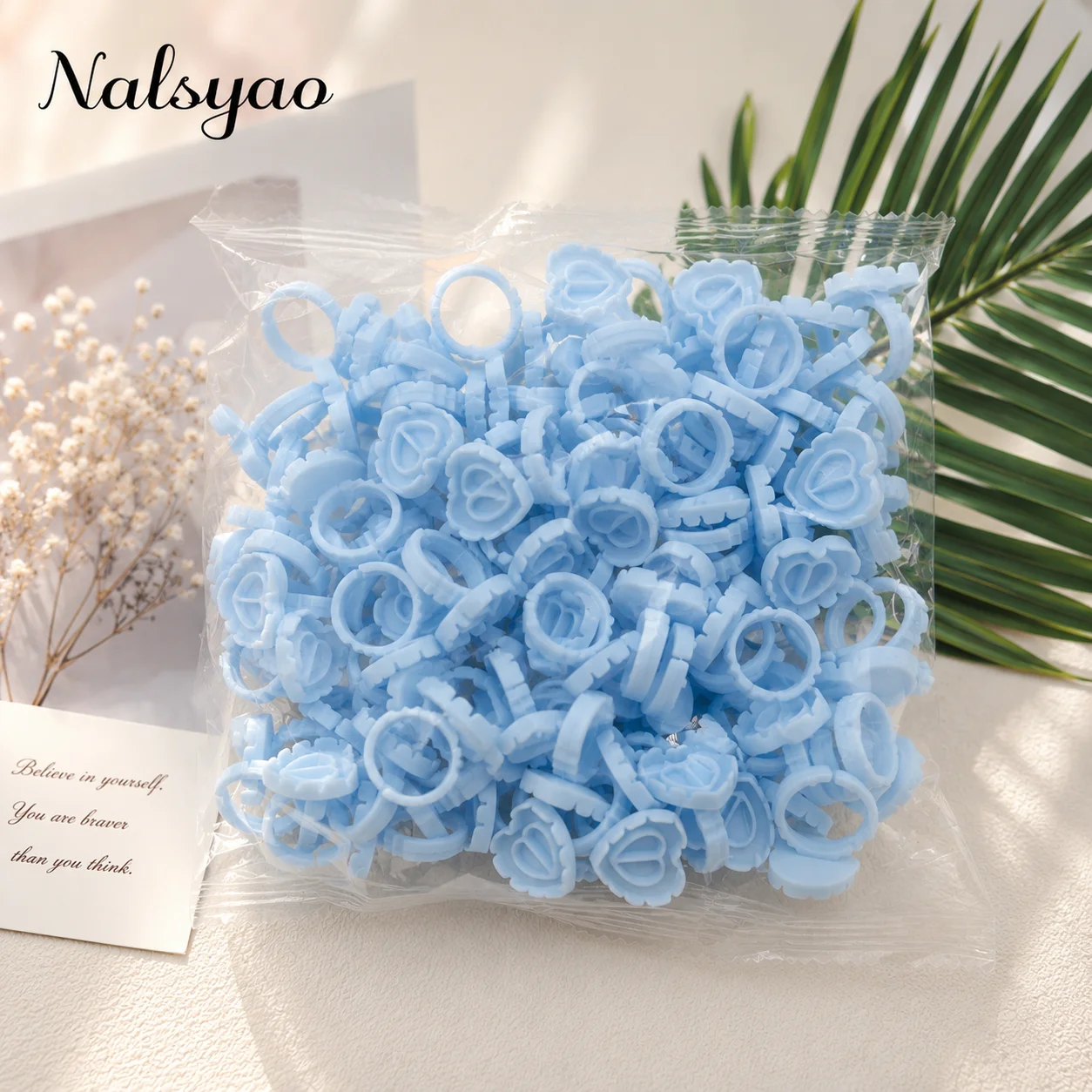 100 PCS Disposable Heart-shaped Plastic Glue Ring Cup Eyelash Extension Tattoo Pigment Holder Pallet Lash Makeup Supplies Tools view 5