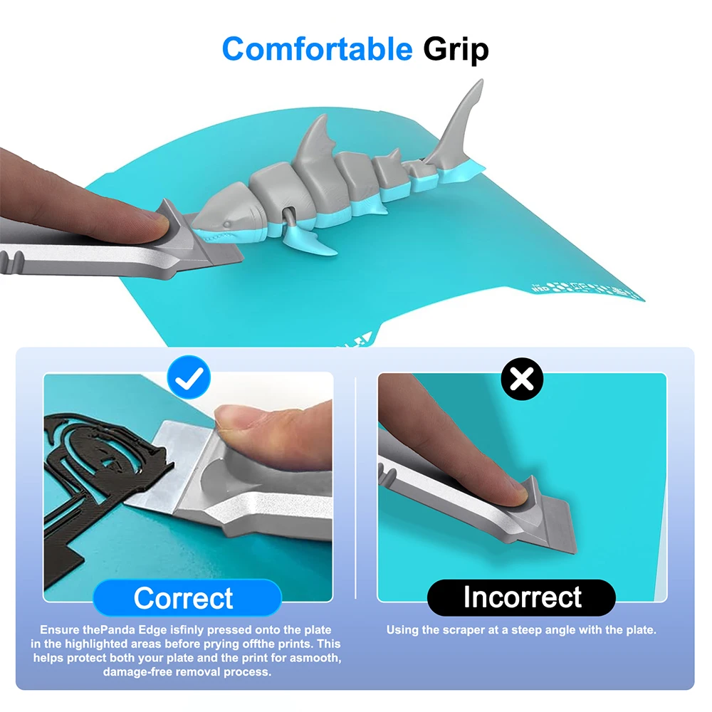 Grattoir pour laboratoire Bambu Creality, tout en métal usiné CNC, lame en acier SK5, outil de nettoyage, pelle grattoirs, pointe de couteau, pièces d'imprimante 3D