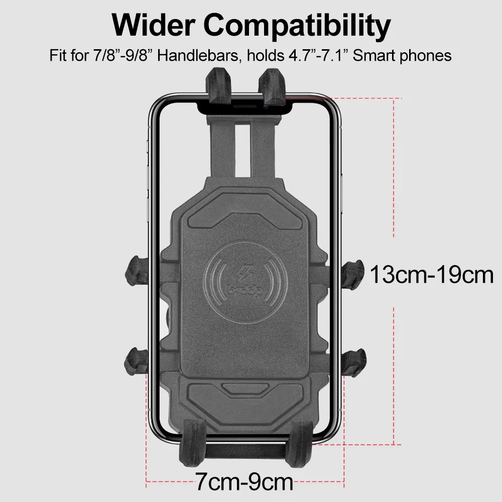 Motorcycle Phone Mount With Vibration Dampener Bike Handlebar Holder Anti-Shake Holds Fit 4.7\'\'-7.1\'\' Smart phone Cell Phones