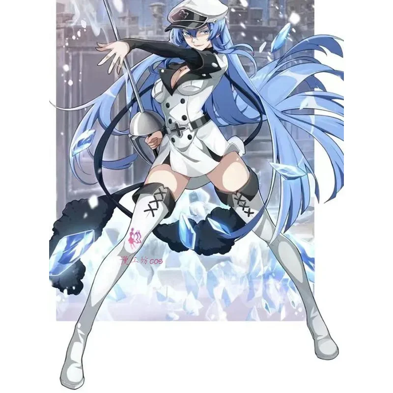 Akame ga Kill Esdeath أحذية كوسبلاي أحذية Esdese Cos Halloween Anime Cosplay حذاء أبيض