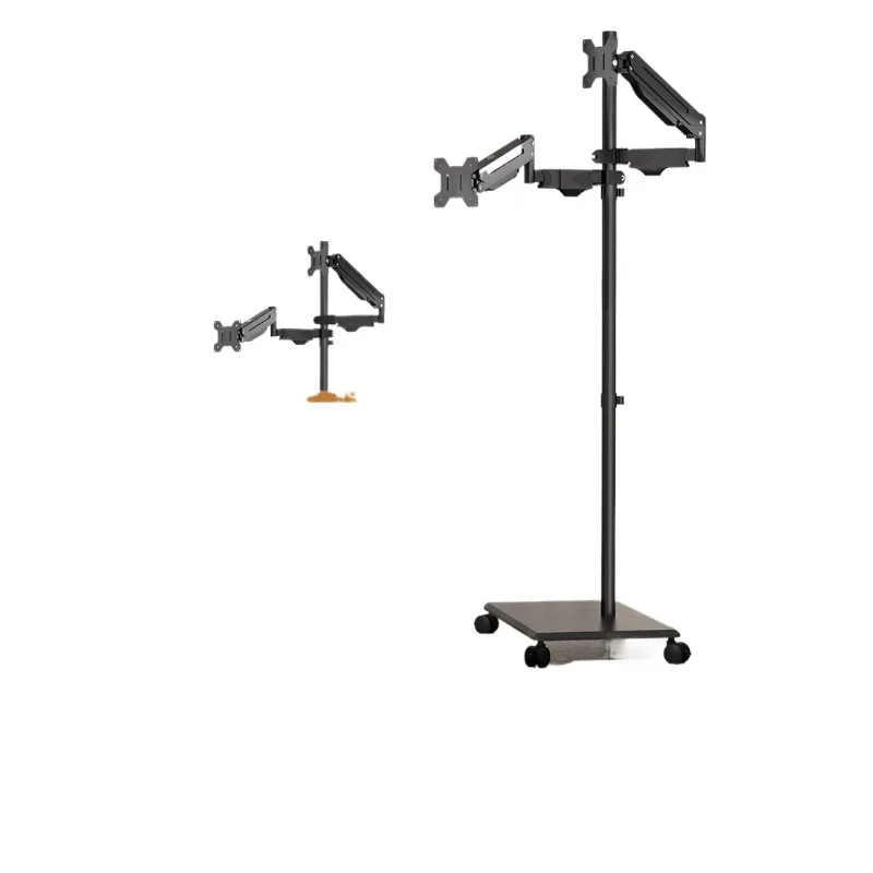 

Floor-to-ceiling bracket, movable lifting table with keyboard support, screen rotation and telescopic