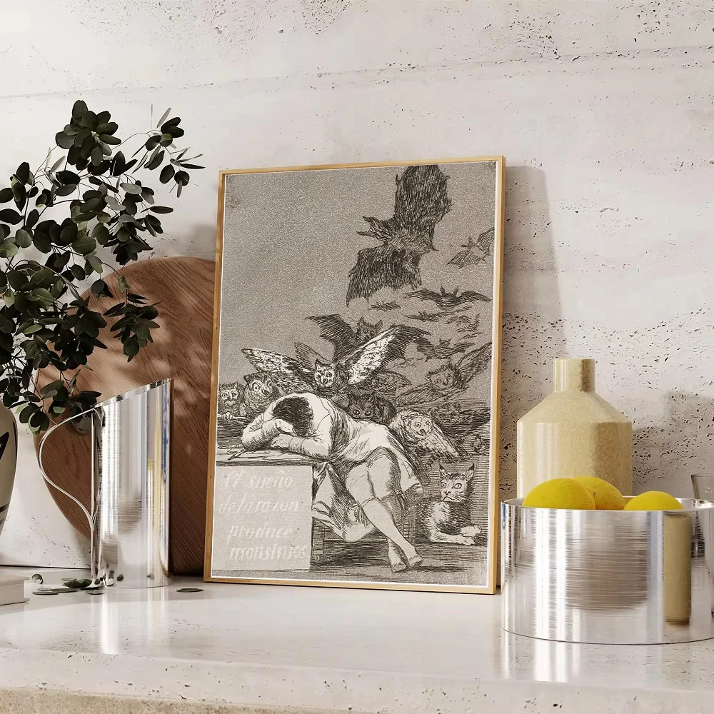 خمر القوطية الرعب قماش جدار الفن الظلام الأكاديمية طباعة الفيكتوري المكابري هالوين الديكور غرفة ديكور ديكور المنزل #1