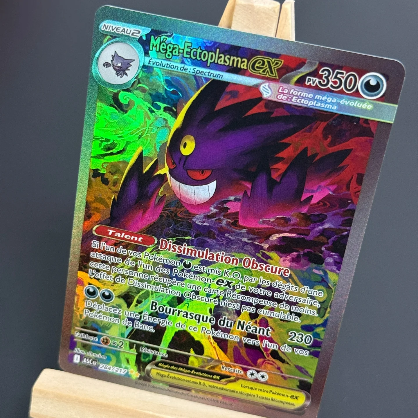 French TCG Pok Mega Ectoplasma Ex Collectible Card #284 Ascended Heroes (ASC) 284/217 Foil Card Proxy