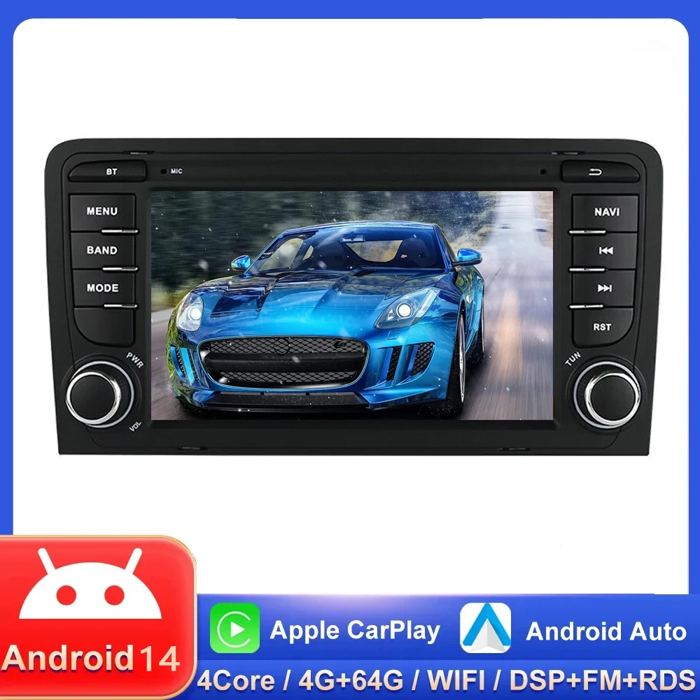 

Беспроводное Авторадио Carplay Android для Audi A3 8P 2003-2010 2011 S3 RS3 Sportback Автомобильный мультимедийный DSP RDS GPS No 2din Авторадио