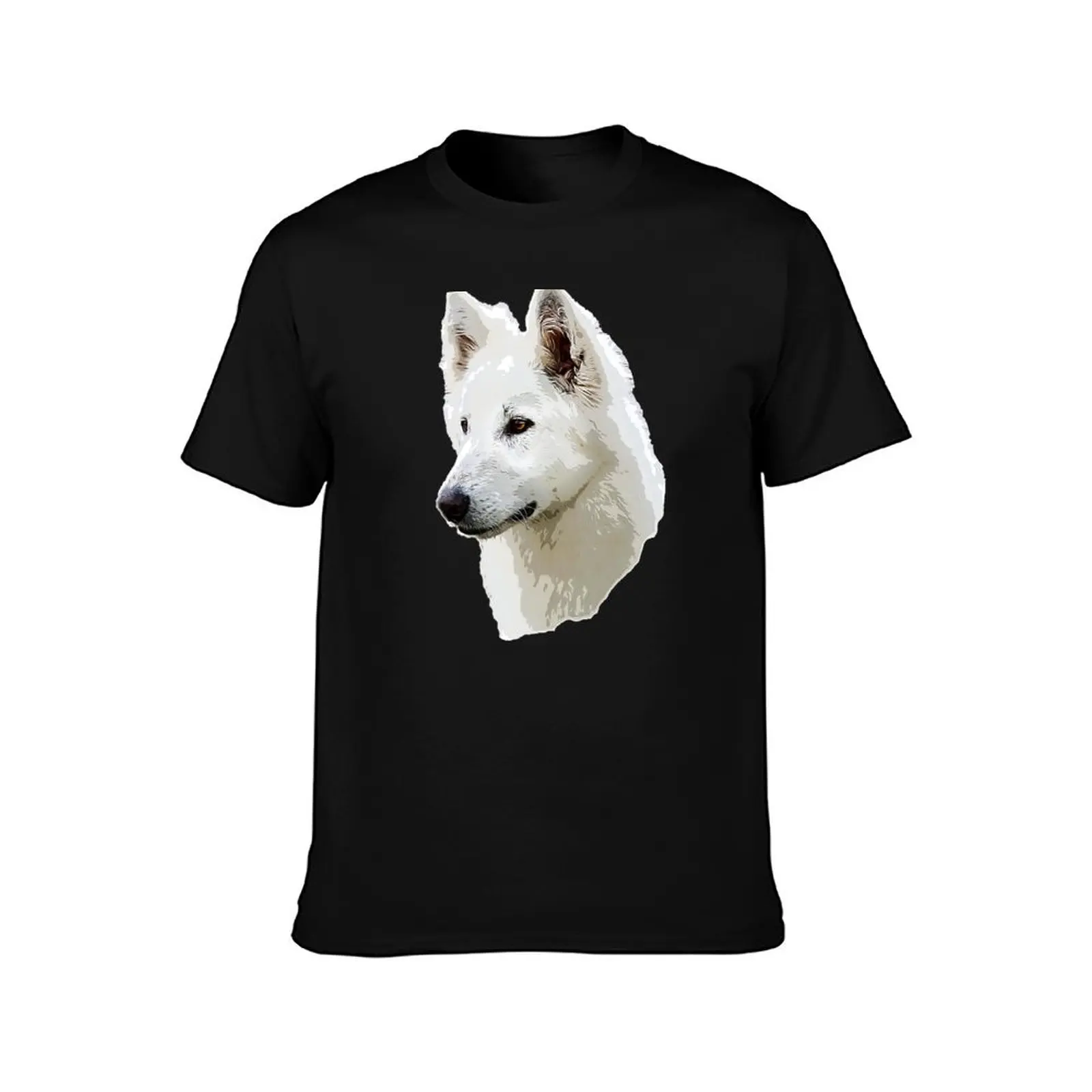 White Swiss Shepherd Stunning White Dog T-Shirt Summer Casual Cotton Tee Oversized Streetwear Tops Vintage Graphic Print