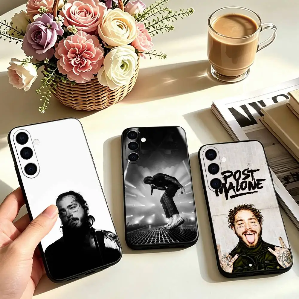 S-Singer Post Malone  Phone Case For Samsung Galaxy A73,A72,A71,A70,A53,A52,A51,Soft Silicone Black Cover Gift