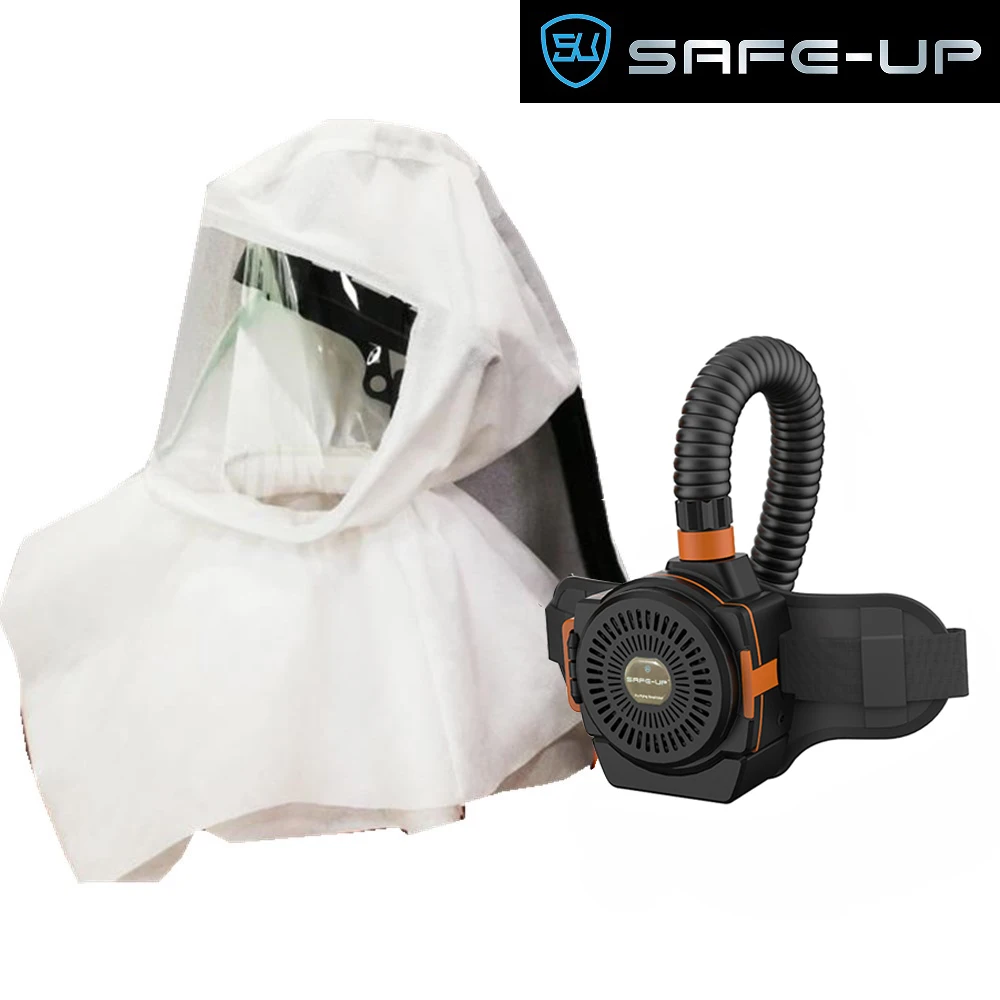 Panoramic View Grinding Helmet Mask Powered Air Purifying Purifier PAPR  Hood Cover Filter Air Supply Protector