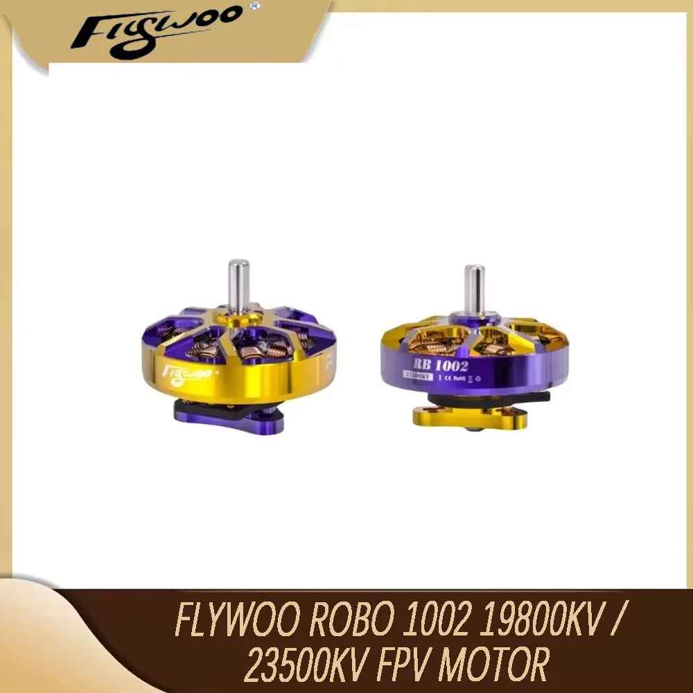 Flywoo ROBO 1002 19800KV 23500KV FPV Motore Oro Viola per droni stuzzicadenti Whoop, micro motore RC senza spazzole Parti fai da te ad alta velocità