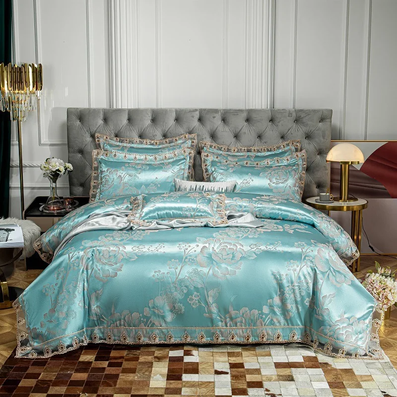 2025 New European Style Jacquard Bedding Set Home Comefortable Duvet Cover Quality Quilt Cover And Pillowcase Lace Bedsheet Sets