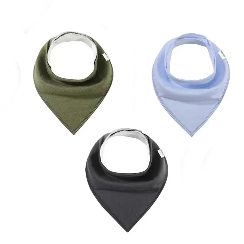 3pcs Bibs Baby Saliva Scarf Triangle Scarf Bilayer Cotton Bandana Waterproof Newborn Boys Girls Absorbent Cloth Baby Bibs